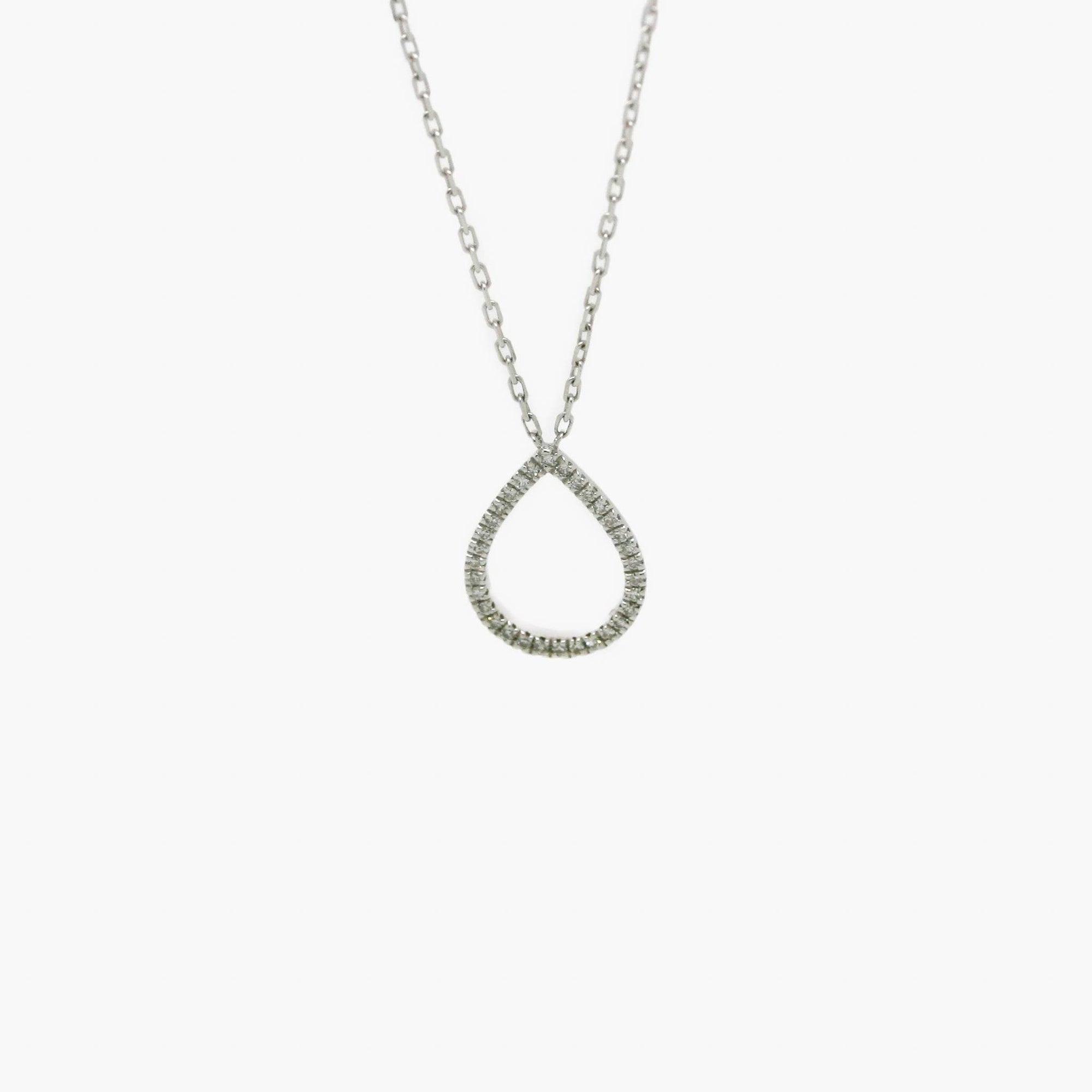 Pear Shaped Diamond Necklace in 9ct White Gold - Jordans Jewellers