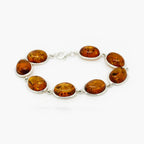 Silver & Amber Ovals Bracelet - Jordans Jewellers