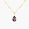 NEW Silver & Gold Plated Amethyst Necklace