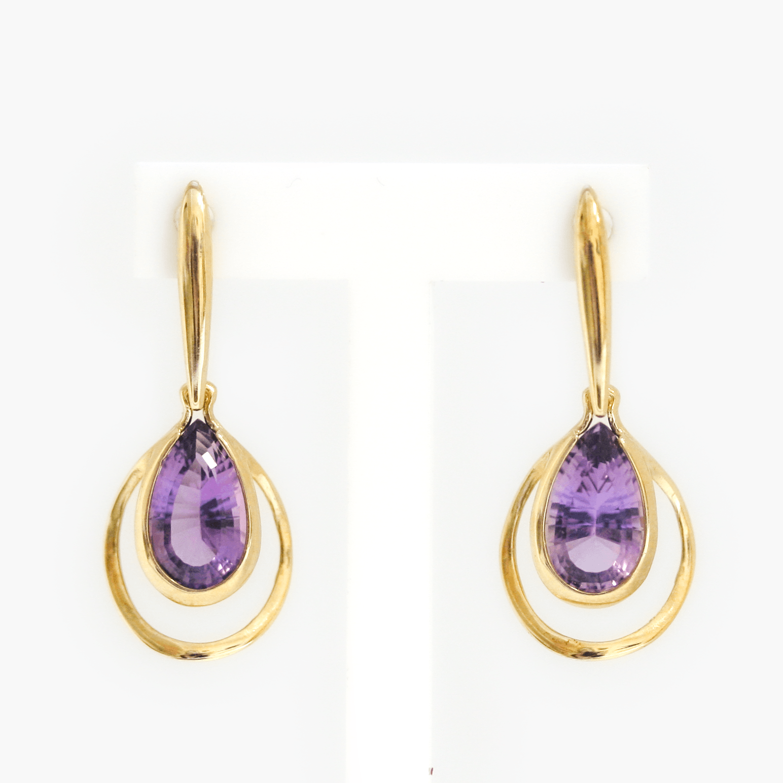 NEW 9 Carat Yellow Gold Amethyst Earrings - Jordans Jewellers