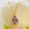 NEW Silver & Gold Plated Amethyst Necklace