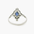 Antique Art Deco Sapphire & Diamond Platinum Ring - Jordans Jewellers