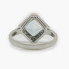Art Deco Style 18 Carat White Gold Aquamarine & Diamond Cluster Ring