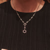 NEW Marcasite Hexagon Dangle Necklace