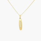 NEW 9ct Yellow Gold CZ Bar Pendant Necklace - Jordans Jewellers
