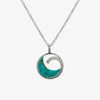 NEW Silver Rhodium Plated Turquoise & CZ Pendant Necklace