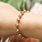 NEW Rose Gold Plated Silver Linked Ball Bracelet - Jordans Jewellers