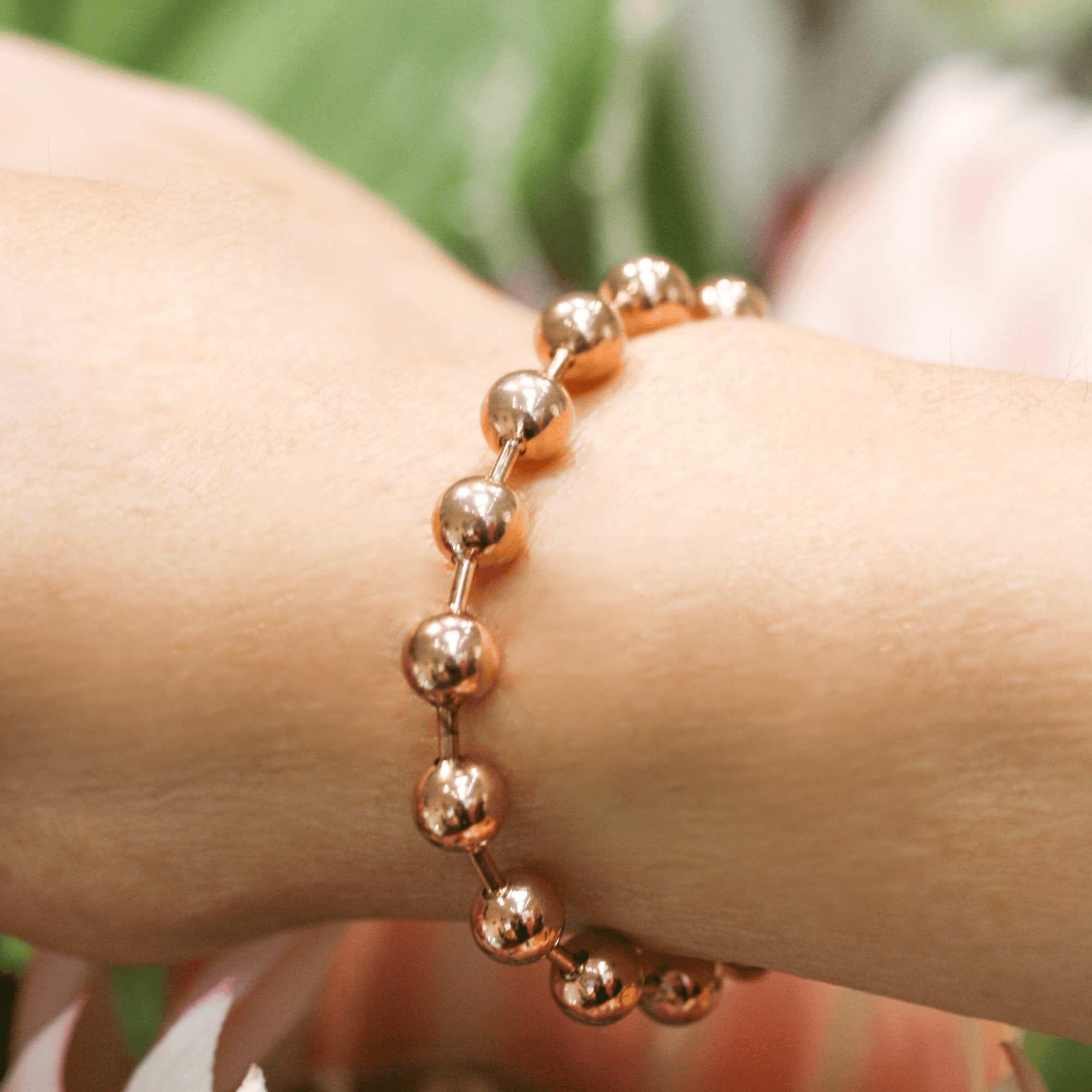 NEW Rose Gold Plated Silver Linked Ball Bracelet - Jordans Jewellers