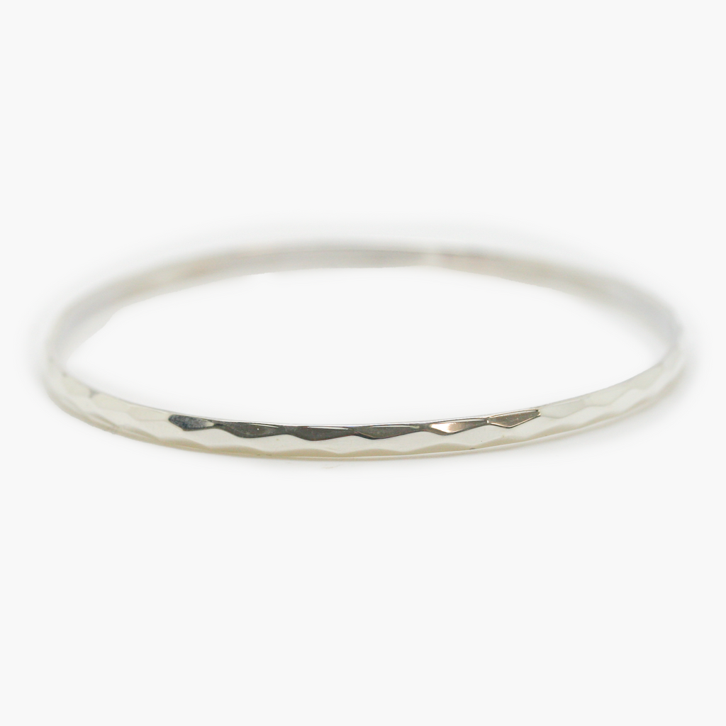 NEW 3mm Diamond Cut Silver Bangle