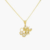 NEW 9ct Yellow Gold Bee & Honeycomb Pendant Necklace