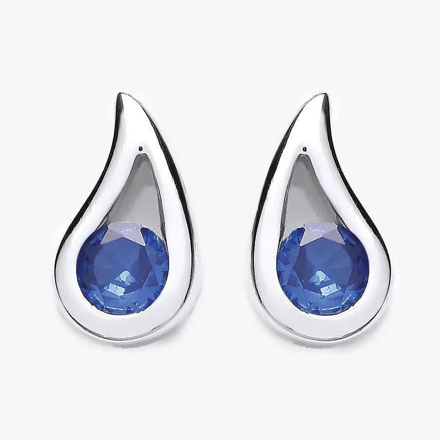 NEW Blue CZ Silver Earrings - Jordans Jewellers