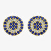 NEW 9ct Yellow Gold Round Stud filled with Blue and White CZs