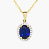 NEW 9 Carat Yellow Gold Blue & White CZ Pendant Necklace