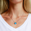 Blue Opal Necklace on blonde model
