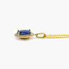 NEW 9 Carat Yellow Gold Blue & White CZ Pendant Necklace