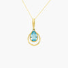 NEW 9 Carat Yellow Gold Blue Topaz Pendant Necklace