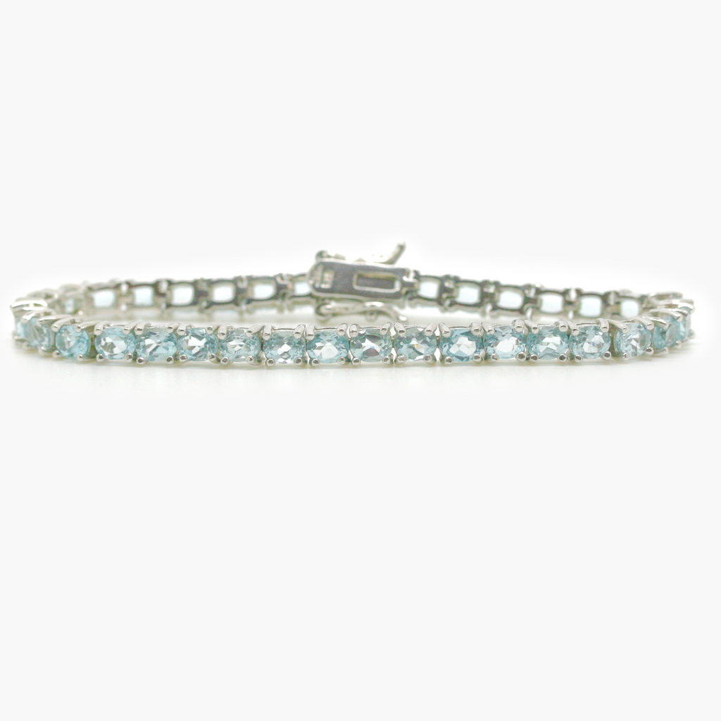 NEW Silver Blue Topaz Bracelet