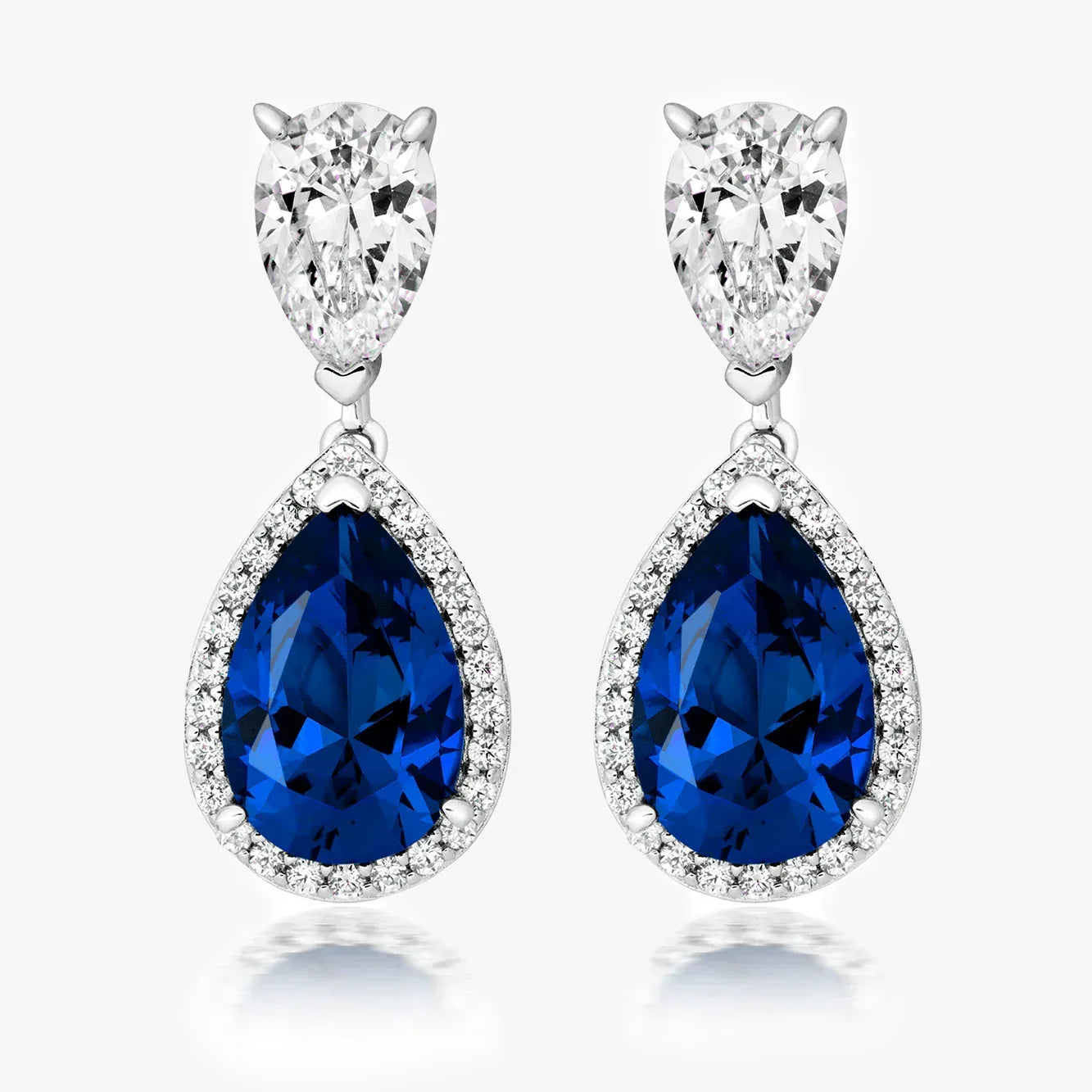 NEW Blue and White Drop Silver Earrings - Jordans Jewellers