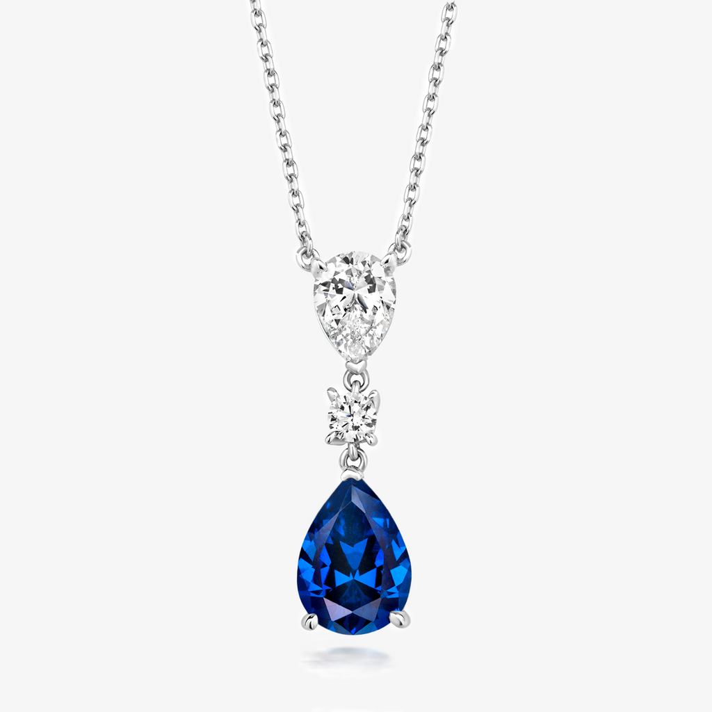 NEW Blue Pear Pendant Necklace