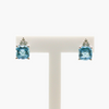 NEW 9 Carat White Gold Blue Topaz & Diamond Earrings