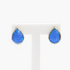 Blue created opal earrings