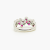 NEW 18 Carat White Gold Ruby & Diamond Bubble Ring