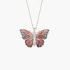 NEW Silver Pink & Purple Butterfly Necklace