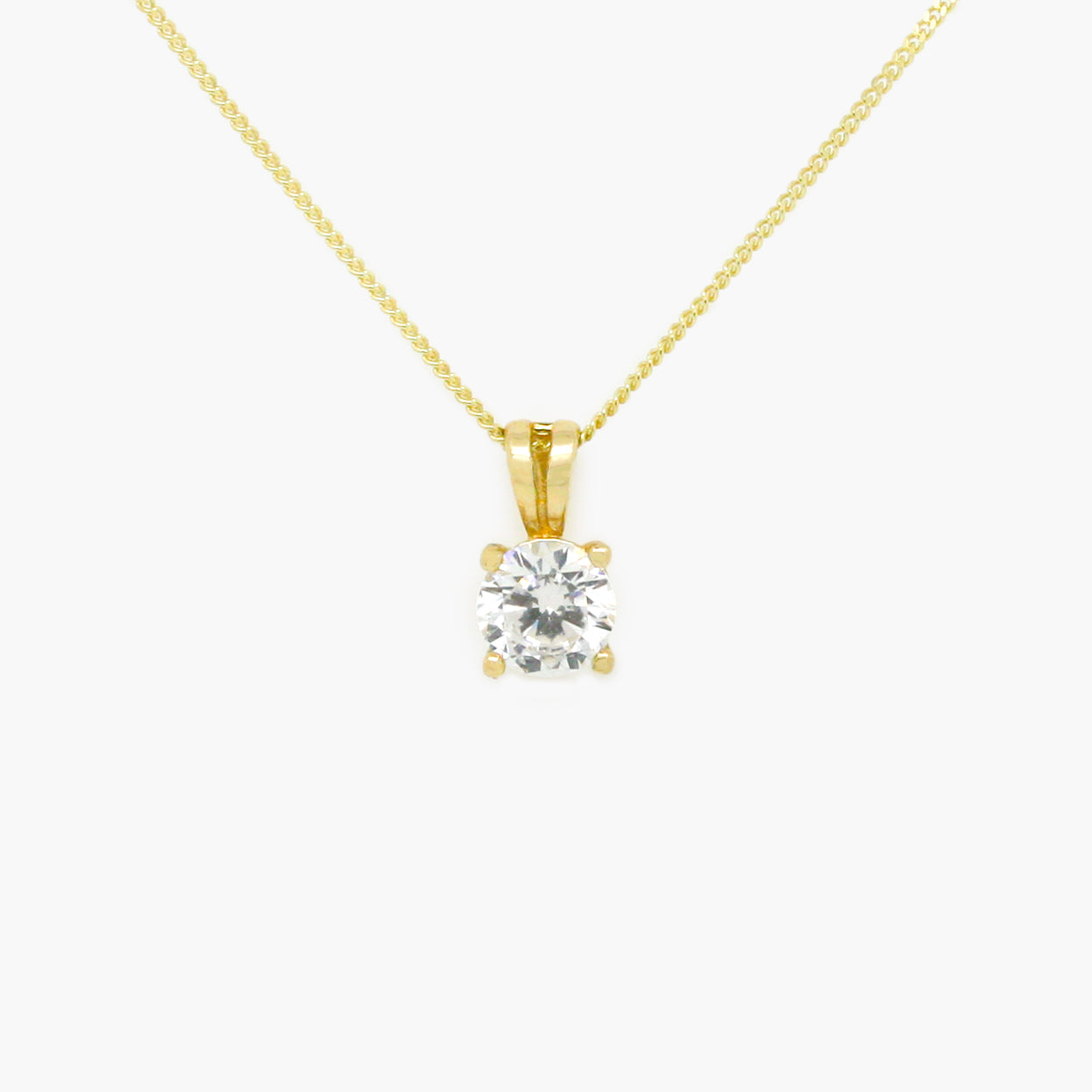 yellow gold cz pendant and necklace