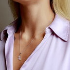 NEW Silver & Cubic Zirconia Leaf Necklace - Jordans Jewellers