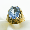 Pre-Owned 9 Carat Gold & Oval Blue Topaz Ring