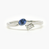 NEW Toi et Moi Blue Sapphire and Diamond Platinum Ring