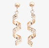 9 carat yellow gold spiral dia cut earrings 