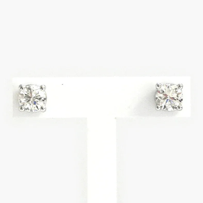 NEW 18 Carat White Gold Diamond Solitaire Earrings - Jordans Jewellers