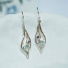 NEW Organic Silver Drop Earrings with Blue Topaz and Iolite