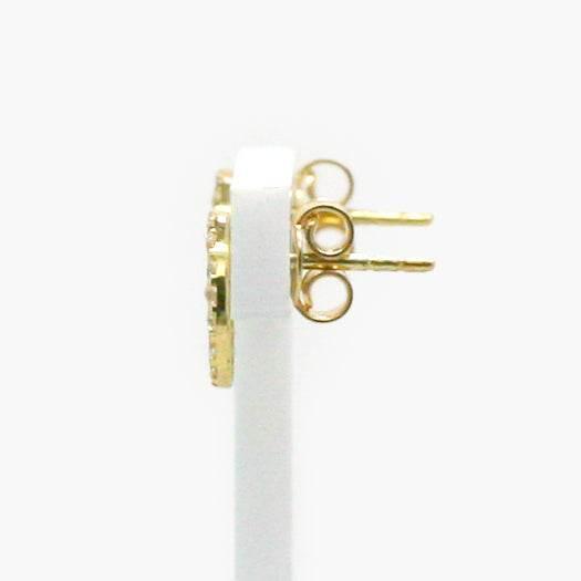 NEW 9ct Yellow Gold Round Stud filled with White CZs - Jordans Jewellers