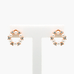 NEW Pearl CZ Rose Gold Plated Earrings - Jordans Jewellers