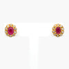 9 Carat Yellow Gold Ruby & Diamond Earrings