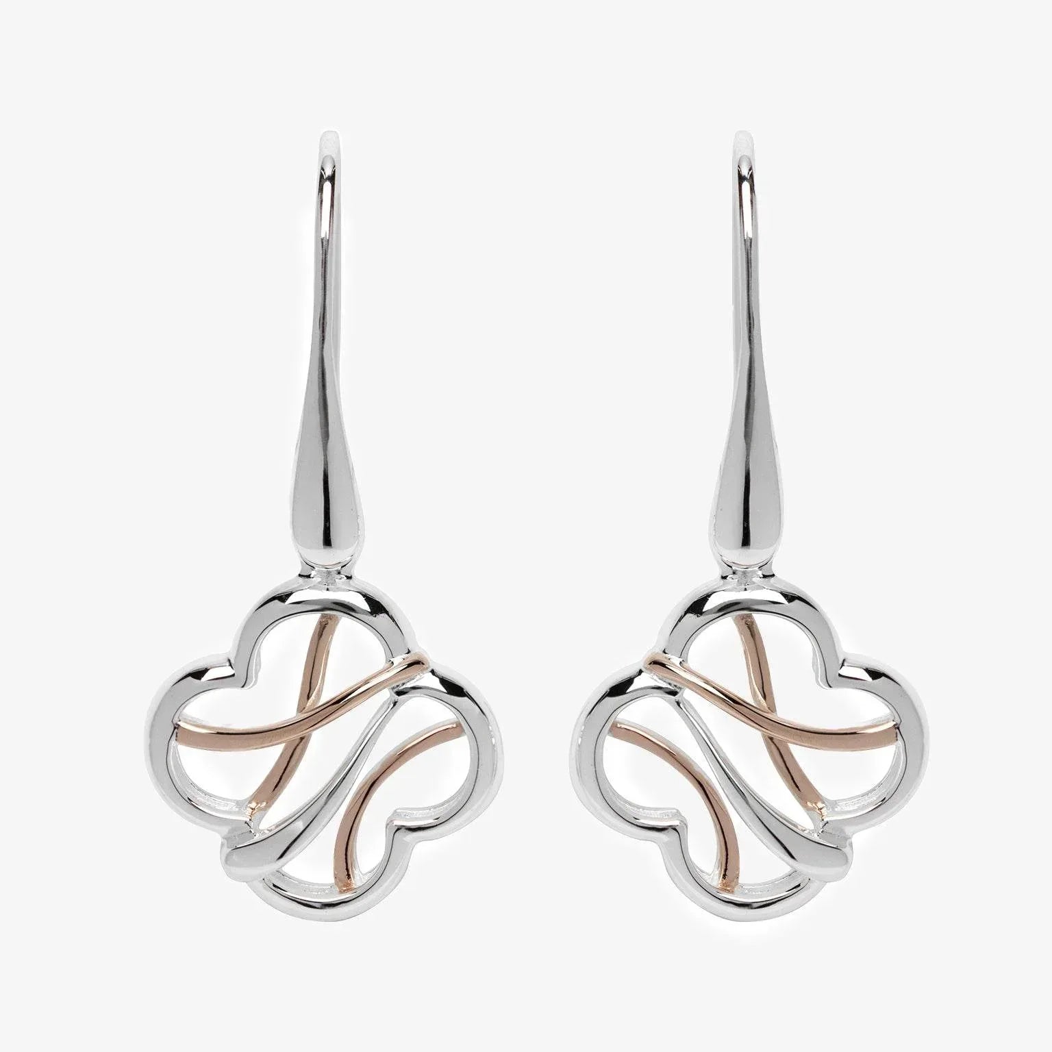 NEW Silver Rose Gold Plated Drop Earrings - Jordans Jewellers