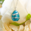 NEW Turquoise Egg Dragonfly Diamond Necklace