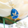 NEW Blue Egg Butterfly Diamond Necklace