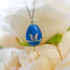 NEW Blue Egg Butterfly Diamond Necklace