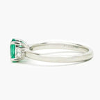NEW Three Stone Ring with Oval Emerald and Diamonds - Jordans Jewellers