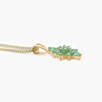 9 Carat Yellow Gold Emerald Cluster Pendant Necklace - Jordans Jewellers