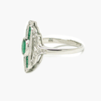 NEW 9 Carat White Gold Emerald & Diamond Ring - Jordans Jewellers