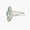 NEW 9 Carat White Gold Emerald & Diamond Ring