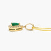 NEW 9ct Yellow Gold Pear Shape Emerald and Diamond Cluster Pendant Necklace