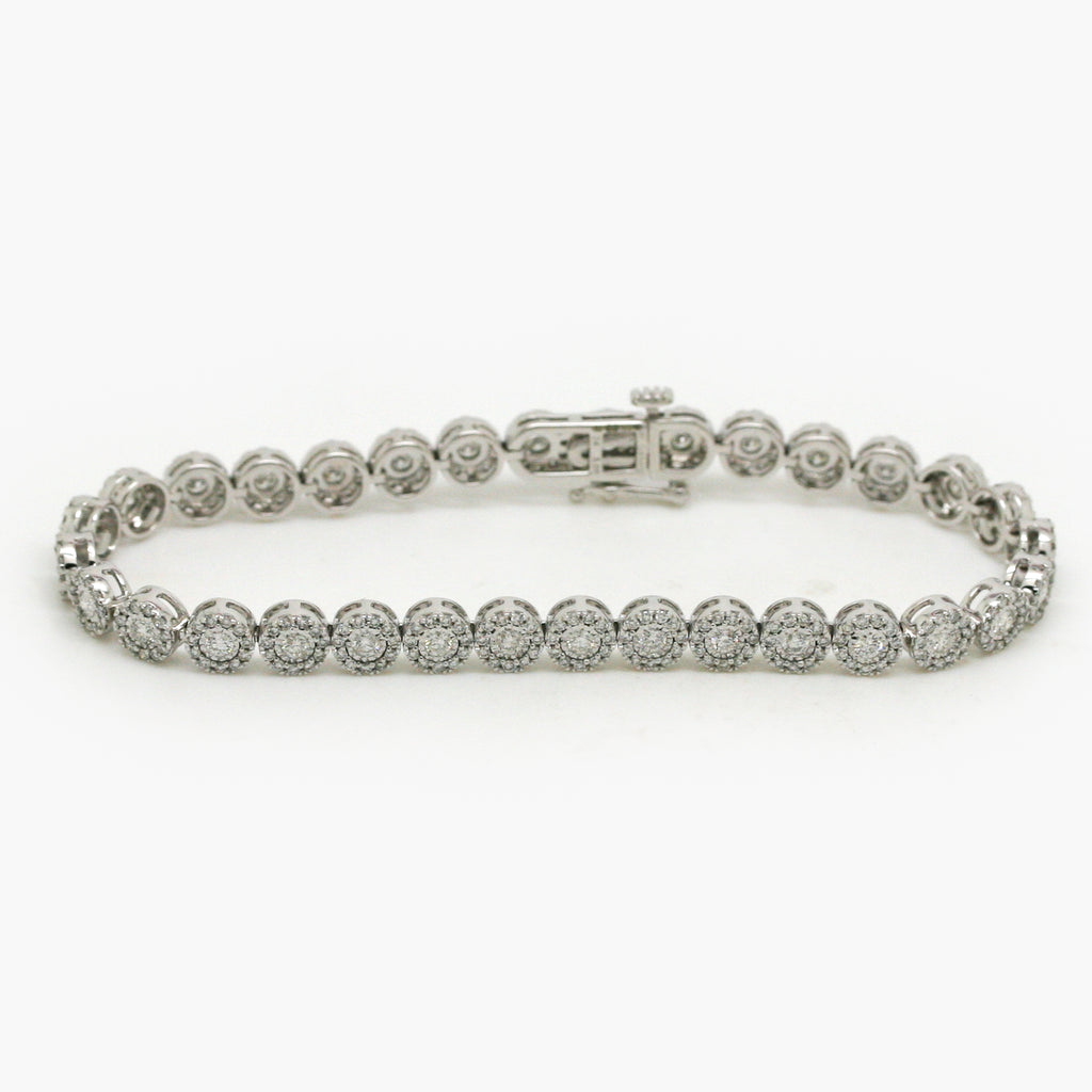 Fancy Diamond Cluster Bracelet 9ct White Gold