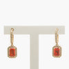 Fire Opal & Diamond Drop Earrings