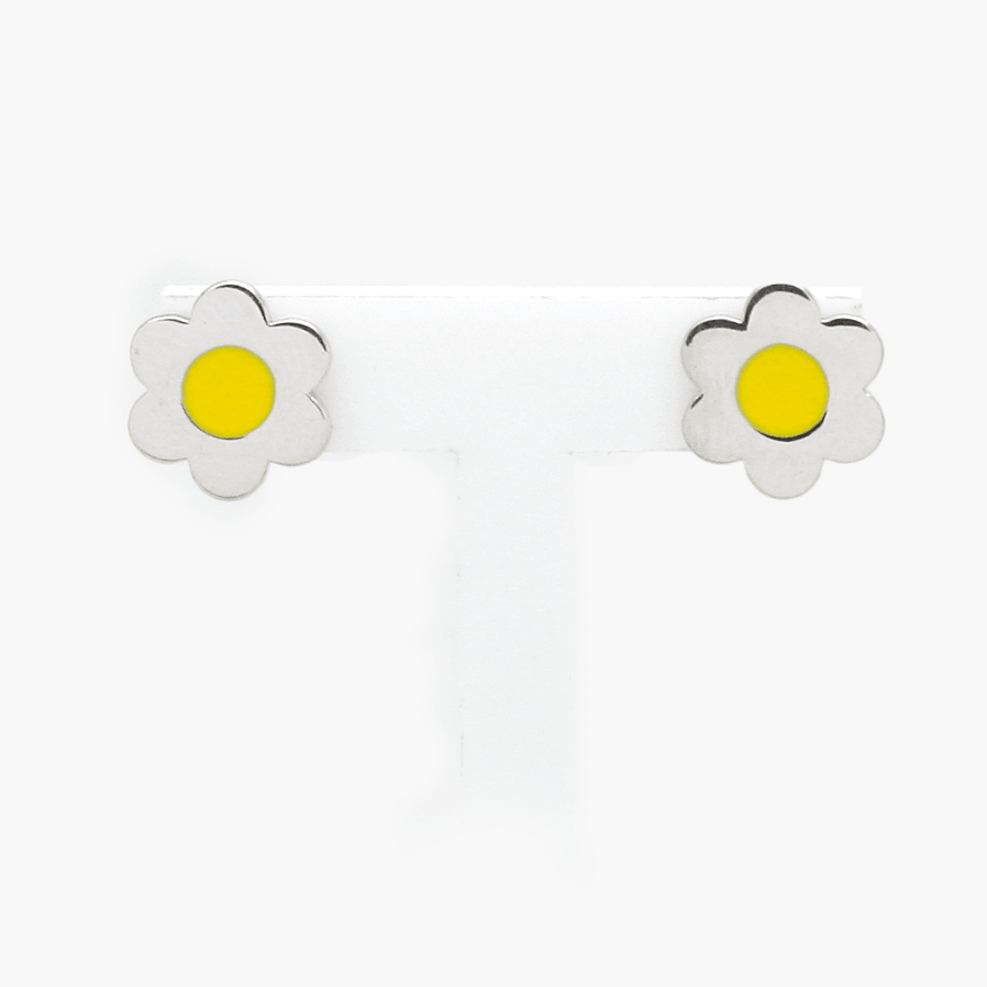 NEW Silver Yellow Flower Earrings - Jordans Jewellers