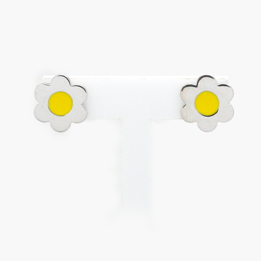 NEW Silver Yellow Flower Earrings